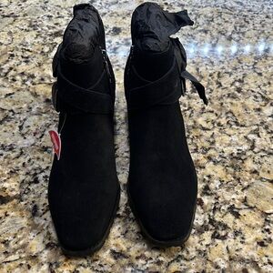 Blondo Black Suede Ankle Booties